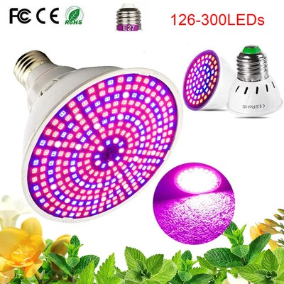 1/2/4pcs E27 LED Pflanzenlampe Wachstumslamp Pflanzenlicht Grow Glühbirne 300led