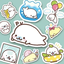 Baby Seal Stickers, Kawaii Stickers, Diary Stickers, Mamegoma Stickers USA