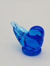 Bluebird of Happiness Blue Art Glass Signed by Leo Ward Terra Studios USA 4"