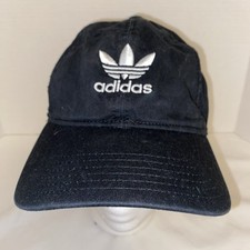 adidas Trefoil Black Strapback Dad Hat Adjustable Baseball Cap Originals