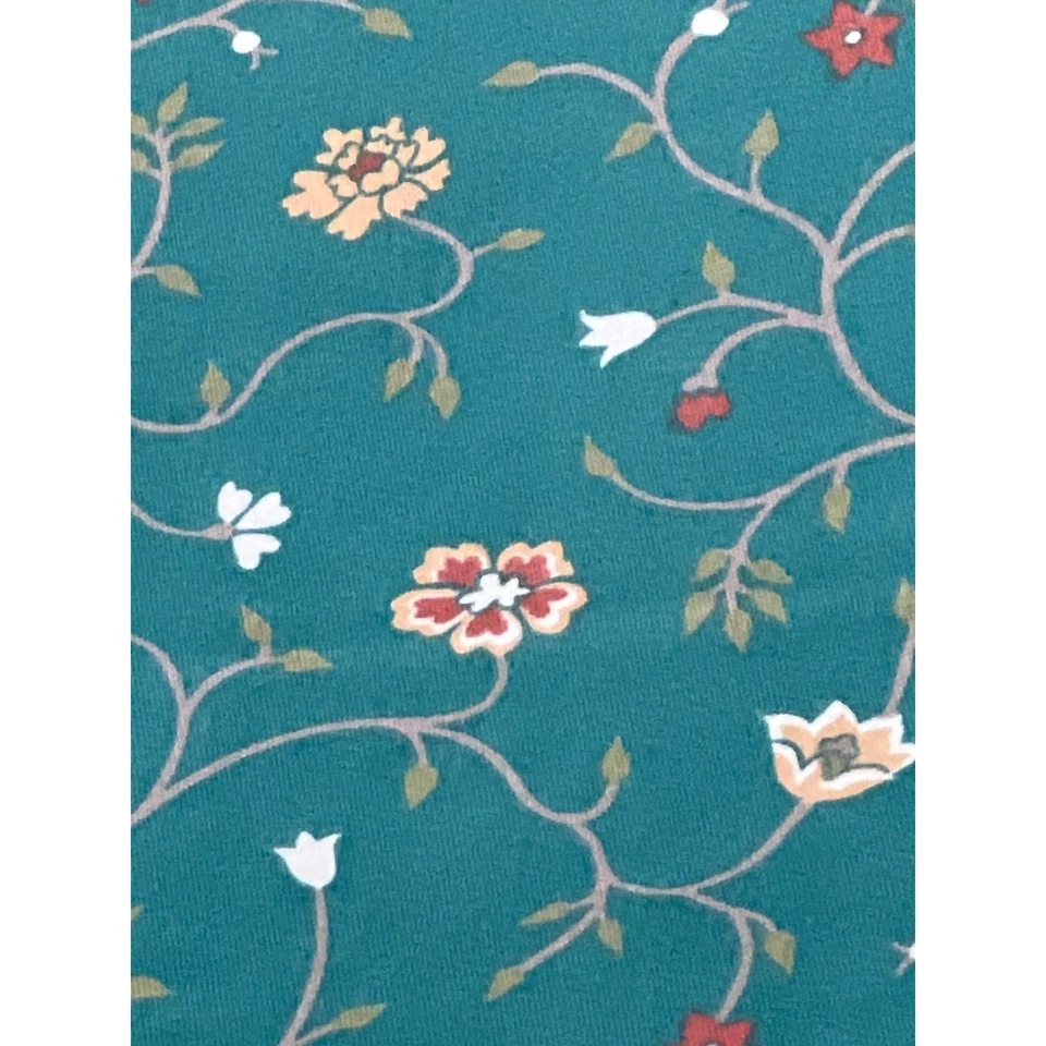 Винтажная обивочная ткань 58x56 дюймов зеленая лоза с цветочным рисунком полированная ситцевая маржа - Изображение 3 из 4