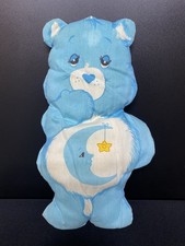 Vintage 1980s Care Bear Bedtime Bear 11  Cut  Sew Pillow Handmade Ultra Soft