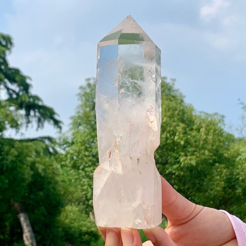 1.11LB Natural Clear White Crystal Obelisk Transparent Quartz Energy Column Reik - 第 6/24 張圖片