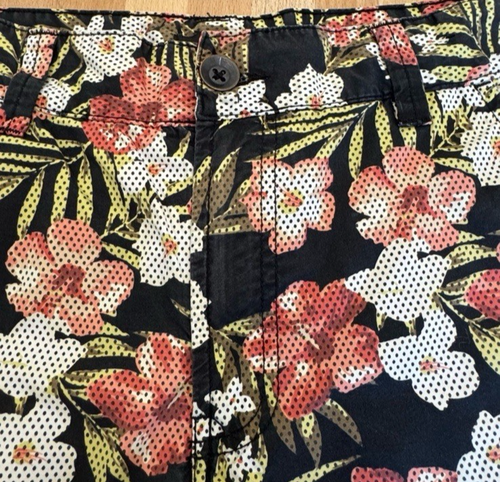 AMPLIFY Men’s Floral Print Shorts Cotton Size 30 Flat Front Zipper - Picture 5 of 11