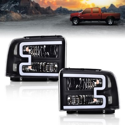 LED DRL Headlights w/Harness For 2005-2007 Ford F250 F350 F450 F550 Super Duty