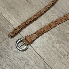 Chain Woven Belt XL Leather Tan 25381 Unisex
