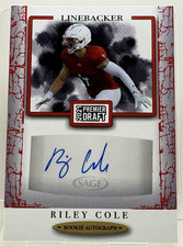2021 Sage Premier Draft - Autographs Riley Cole #A64 Red (AU, RC)