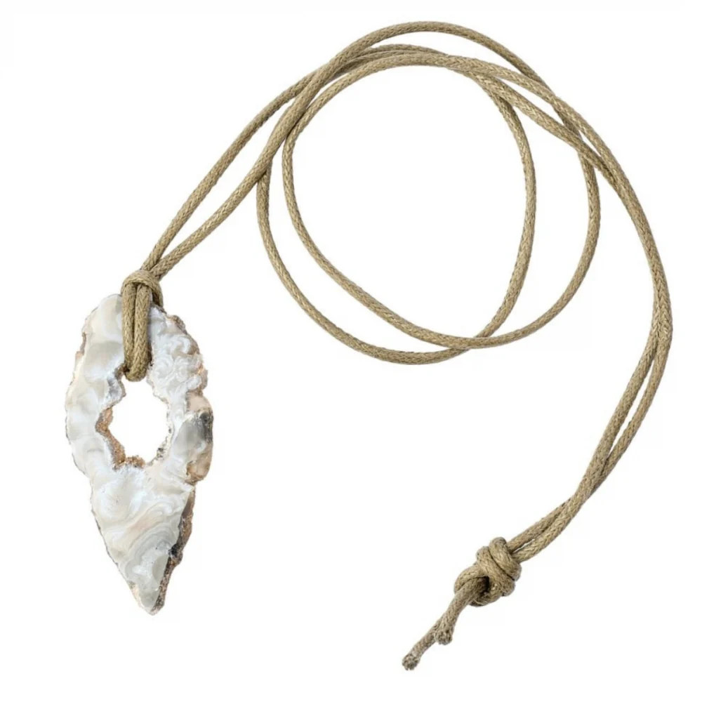 Ocho Agate Geode Slice Pendant 8cm – Healing Crystal on Cord