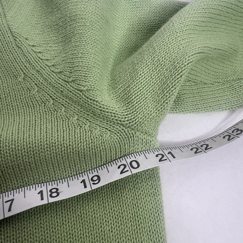 Liz Claiborne Women’s Size L Green Argyle Sweater V Neck 100% Cotton Large Navy - Picture 4 of 8
