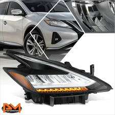 For 19-21 Nissan Murano Front Passenger Right Side Black Amber Headlight Lamp