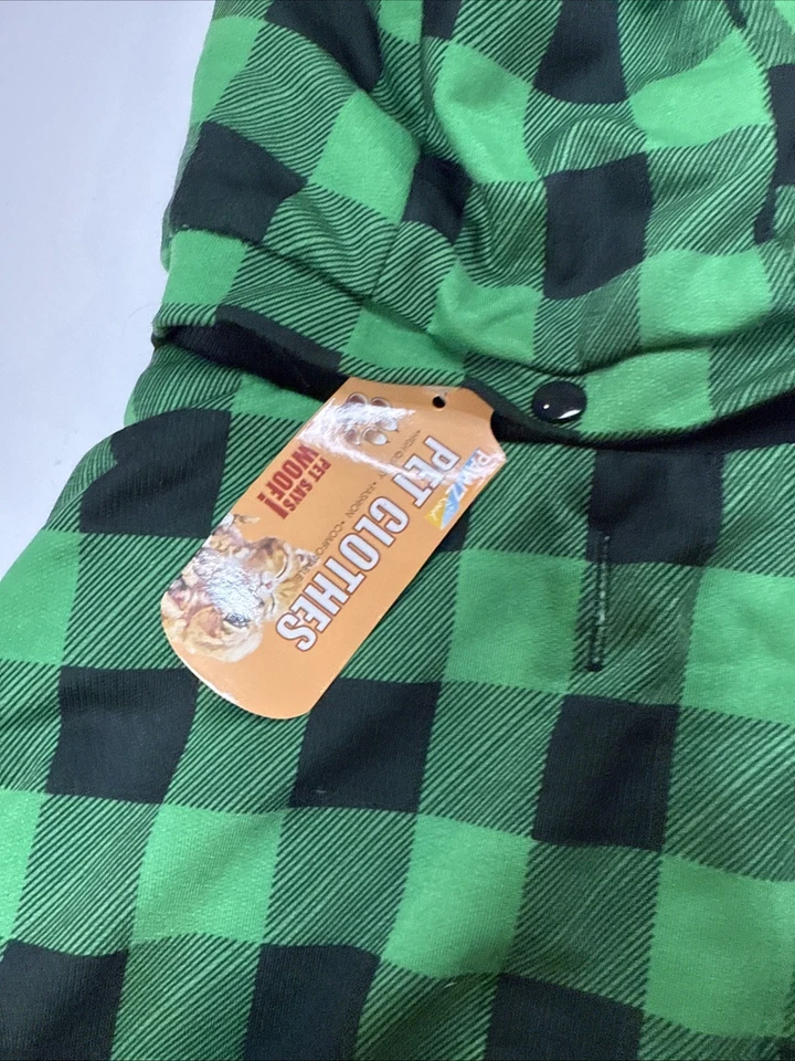 Pawz Road Shirt Vest Jacket Coat Hoodie Removable Hood Green Black Plaid X Large - Image 4 of 4