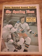 STEVE VICKERS RANGERS HOCKEY  COVER Feb 22 1975 Sporting News FREE SHIPPING Sn5