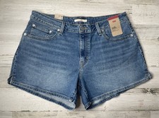 Levi s A-Line Denim Shorts Medium Wash Mid Rise Women s Size 33 37 NWT