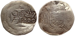 Brazil 200 Reis ND (1663 Joao IV Silver Very Rare