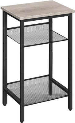 Side Table, 3-Tier Tall End Telephone Table with Adjustable Mesh Shelves, Small 