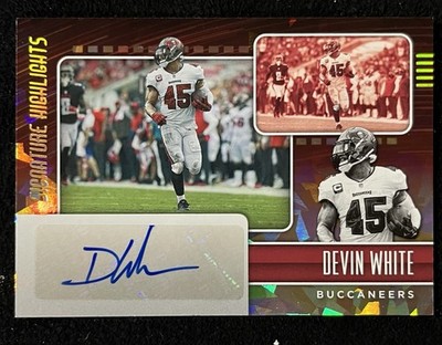 2022 Donruss Signatures CRACKED ICE AUTO  #SH74 Devin White Tampa Bay Buccaneers