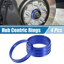 4 Pcs Car Hub Centric Rings OD 73.1mm ID 66.1mm Wheel Bore Center Spacer Blue