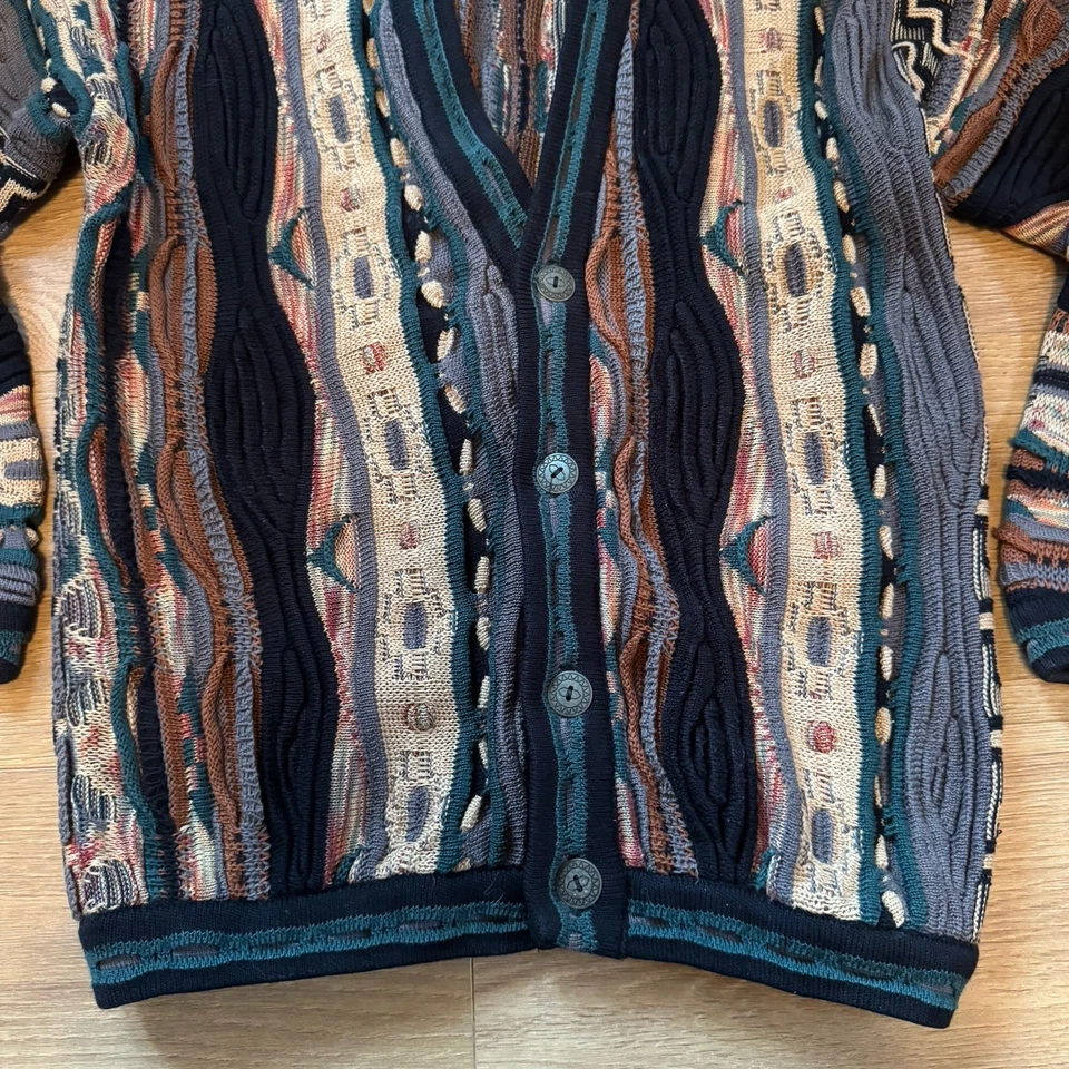 Vintage Tundra Canada Sweater/Cardigan Medium Textured Cosby Multicolor - Image 4 of 4