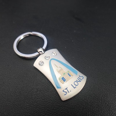 St Louis Keychain Metal Souvenir Arch Travel Gift Heavy Sparkle