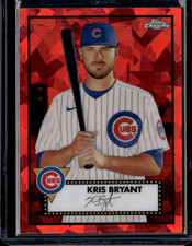 2021 Topps Chrome Platinum #186 Kris Bryant Red Atomic Refractor /100 Cubs (57G)