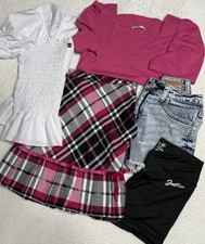 Girls Clothes Lot Size 10/12 Skirt 2 Tops 2 Shorts Various Brands Barely Worn