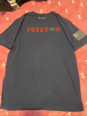 Under Armour Navy Tee with Red FREEDOM Graphic