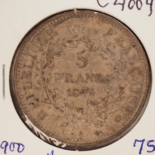 1875 France 5 Francs Silver Coin **NICE AU COIN** - FREE SHIP! C4004