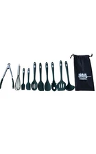 Mr. Outdoors Cookout Model # MOCU10 10 pc. Green Silicone Coated Utensil Set ...