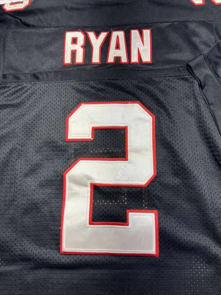 Camiseta masculina Matt Ryan Atlanta Falcons 52 preta Reebok costurada em campo malha NFL - Imagem 3 de 4