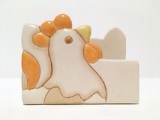 THUN Balzano porta tovaglioli vintage ceramica italiana gallo sole