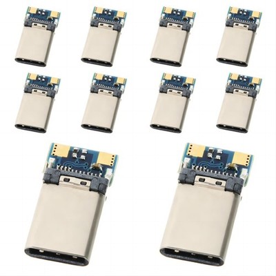 10 Pack USB C DIY Connector USB 3.1 Type C 24Pin Male Plug Port Repair Solder...