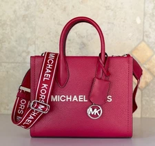 Michael Kors Mirella Small Shopper Tote Satchel Shoulder Bag Dark Raspberry