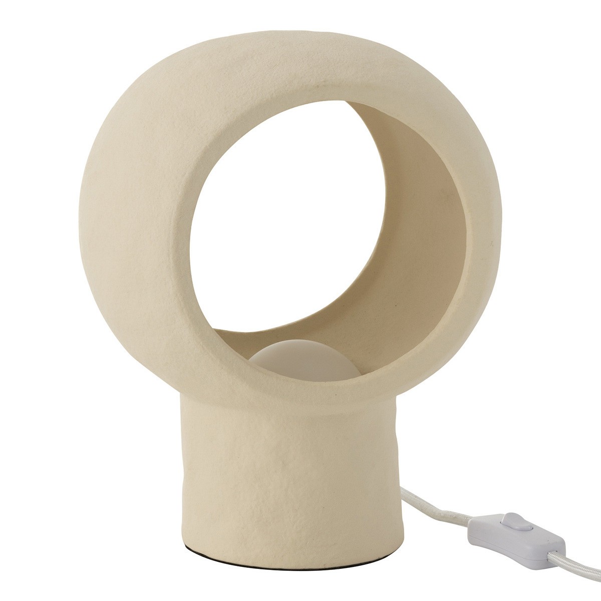 Lampe en céramique beige 27cm Cercle pour éclairage tamisé anti-éblouissement