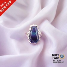 Valentines Deal 925 Silver Natural London Blue Topaz Bezel Band New Ring Jewelry