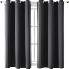 ChrisDowa Grommet Blackout Curtains for 42"W x 63"L Pack of 2 , Dark Grey
