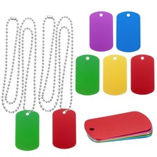 Metal Blank Tags Stamping Aluminum Blank Tags 5set Red/Yellow/Green/Blue/Purple