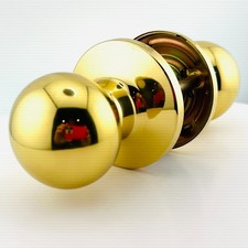 Polished Brass 605 Round Passage Knob US3 Hallway Closet Interior Door Handle