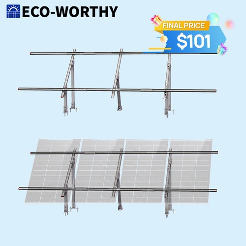 ECO-WORTHY Adjustable Solar Panel Mounting Brackets Kit System for 4PCS Panels
