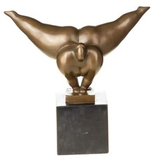 Bronze Skulptur weiblicher Akt auf schwarzem Marmor sockel nach Milo