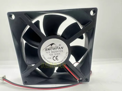 1PCS SNOWFAN Y-Y8025H12S 12V 0.51A 2-Wire Cooling Fan 80*25MM