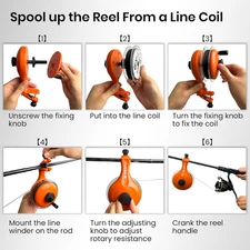 Fishing Line Winder Reel Spooler Unwinding System Spool Holder Handhold Clamps