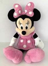 Disney Plush Minnie Mouse Pink Polka Dot Dress 18  Very Cute Stuffed Animal
