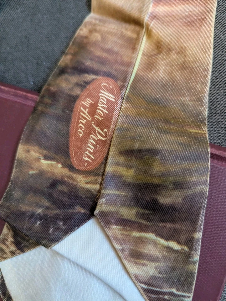 Corbata Veleros Towncraft Deluxe De Colección Años 40 Corbata Ancha 4.25x49 Dorado Marrón  Foto 4 de 4