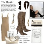 Jimmy Choo Snakeskin Knee Brown Heels Boots size 37 EU Vintage 2001