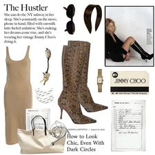 Jimmy Choo Snakeskin Knee Brown Heels Boots size 37 EU Vintage 2001