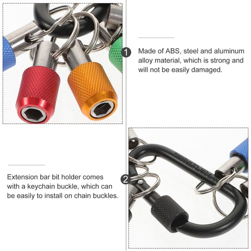 3 Sets Keychain Bit Holder 1/4 Bit Holder Extension Bar Keychain Screwdriver - Picture 6 of 12