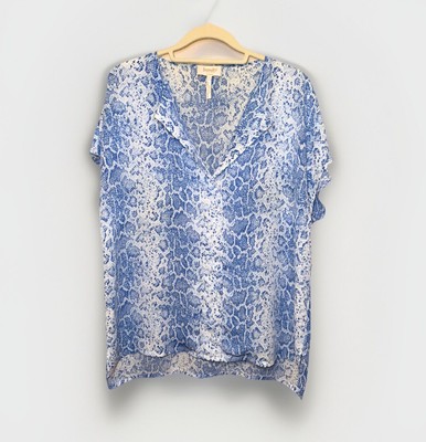 Laundry By Shelli Segal Womens 14 Python Snakeskin Pattern Top Lightweight Chic