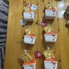 Place And Time CHICKEN NUGGET Glass ORNAMENT - Glitter Novelty Holiday Christmas