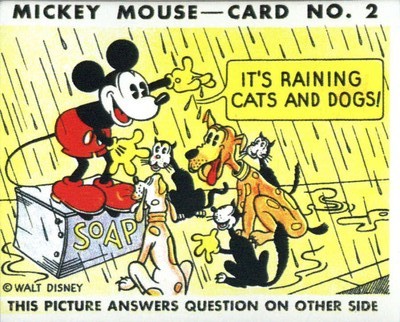 1935 Gum Inc. Mickey Mouse (1995 Reprint)  #2 It's raining cats and dogs    