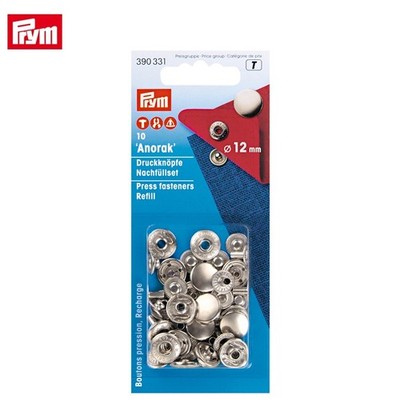 Prym Easy-Detach Anorak Snaps 12mm Silver, 10 Sets (Parts Only)